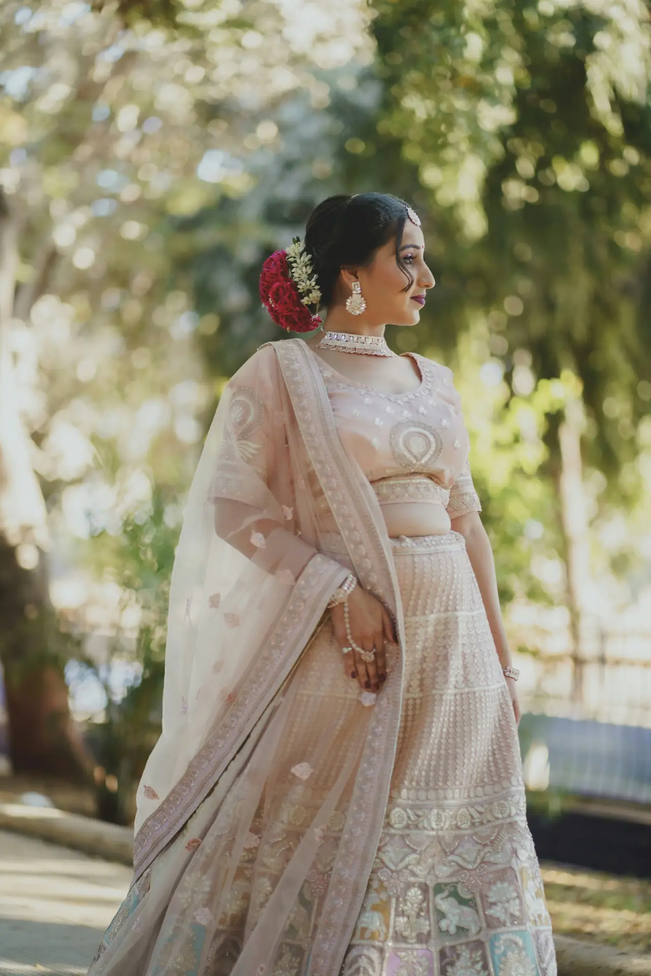 Bride in a garden