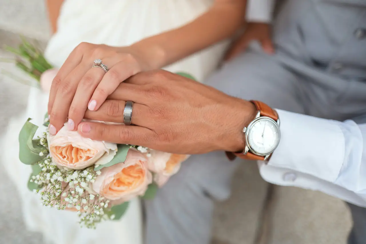 Hands with wedding rings